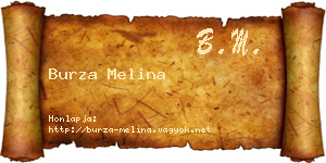 Burza Melina névjegykártya